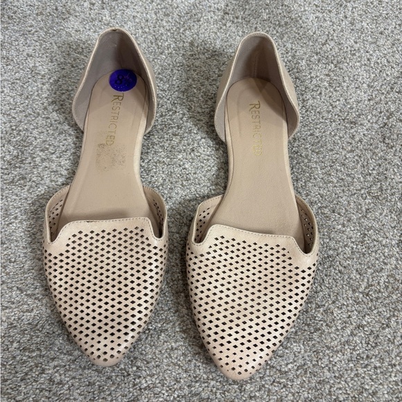 Restricted D’Orsay Pointed Toe Mesh Tan Neutral Flats 8.5 - Picture 1 of 4
